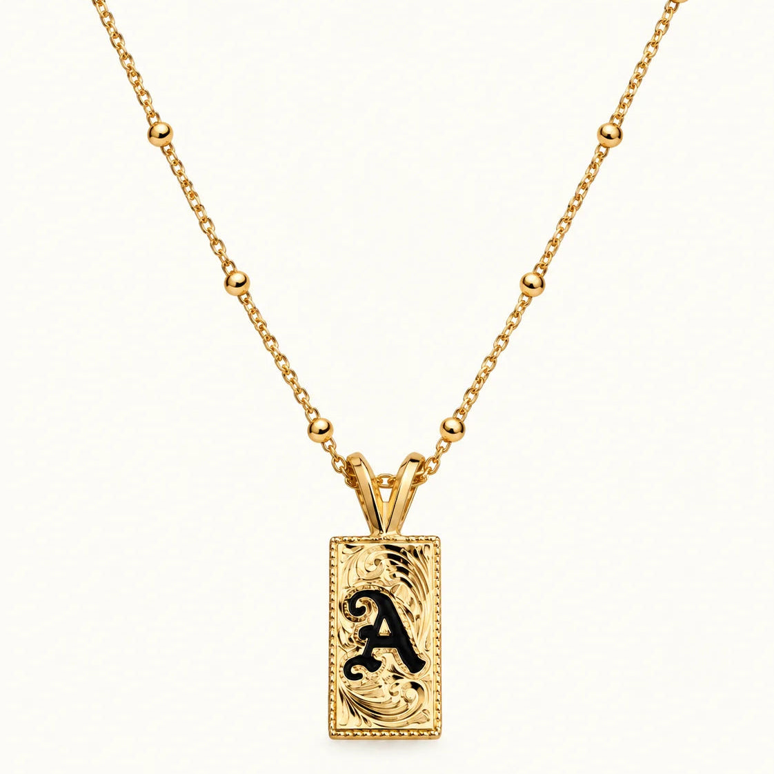 Hawaii Enameled Initial Necklace